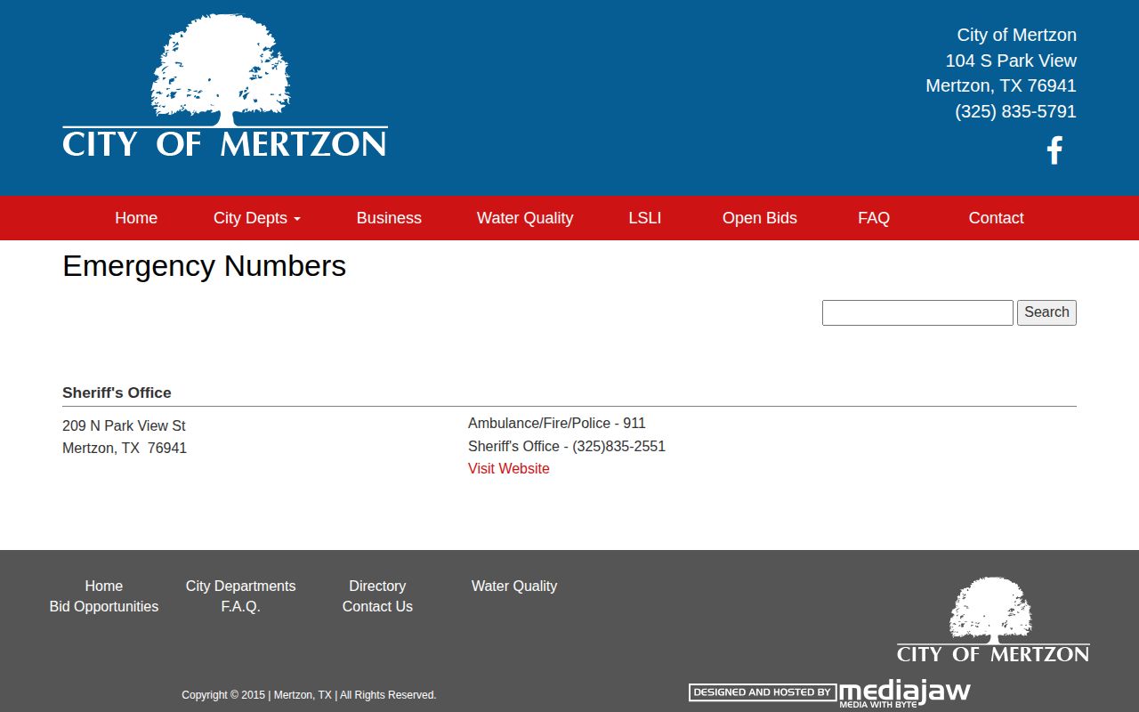 Mertzon Irion County Sheriff arrest-record contact page